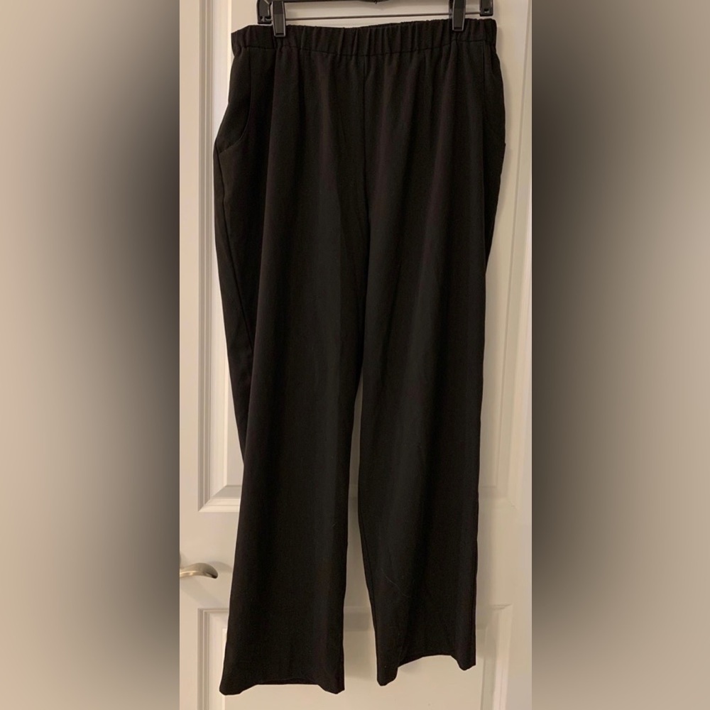#030 - Sag Harbor Plus Size 16W Regular, Black Pull-On Stretch Dress Pants